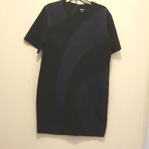 DKNY Black and Navy Dress Size S